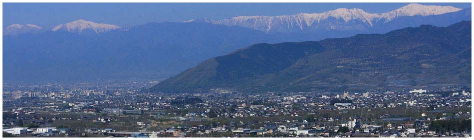 甲府盆地の風景